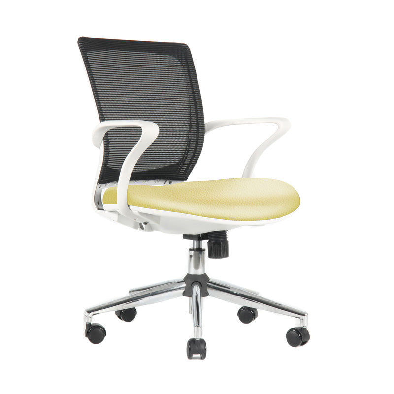 Silla Turin Basic Marco blanco Base cromada Ecocuero